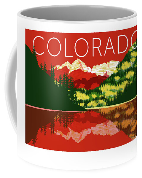 Colorado Coffee Mug featuring the digital art Maroon Bells Sunset by Sam Brennan