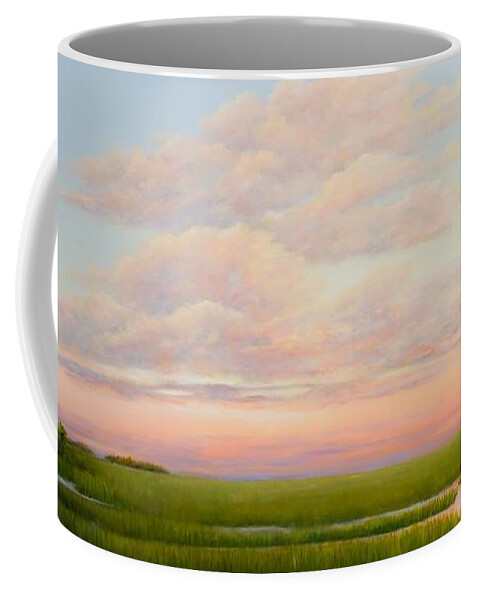 Coastal Marsh At Sunset Coffee Mug featuring the painting Coastal Light by Audrey McLeod