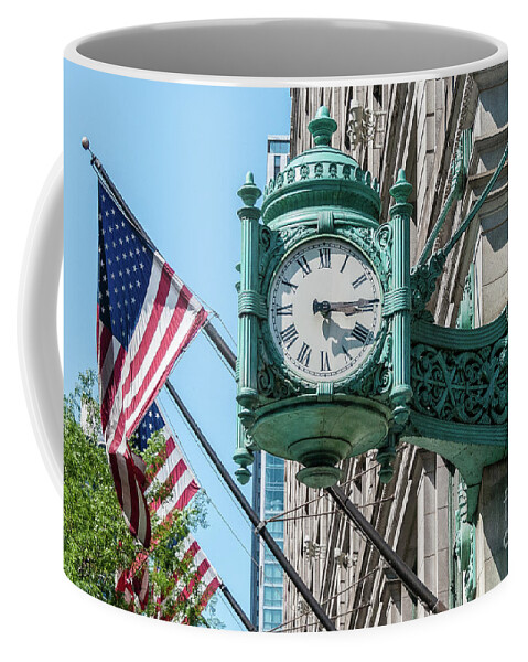1897 Coffee Mug featuring the photograph Marshall Field's Clock by David Levin