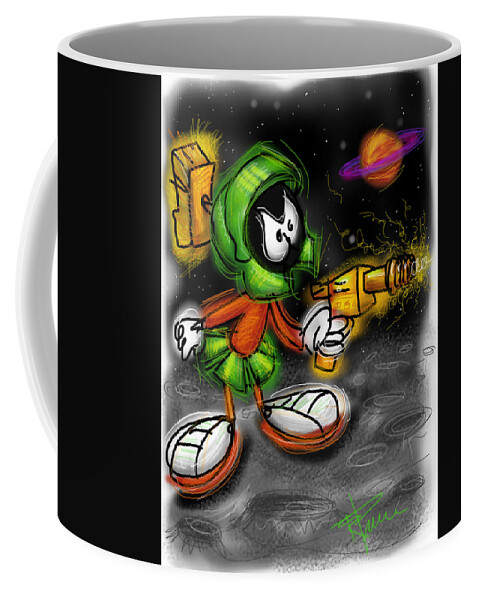 Marvin Coffee Mug featuring the digital art Marvin the Martian by Russell Pierce