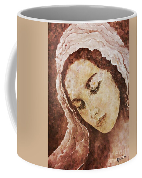 Mary Coffee Mug featuring the painting Mary Mother of Jesus by Amalia Suruceanu