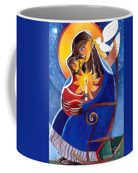Mary Coffee Mug featuring the painting Mary, Seat of Wisdom - MMWIS by Br Mickey McGrath OSFS