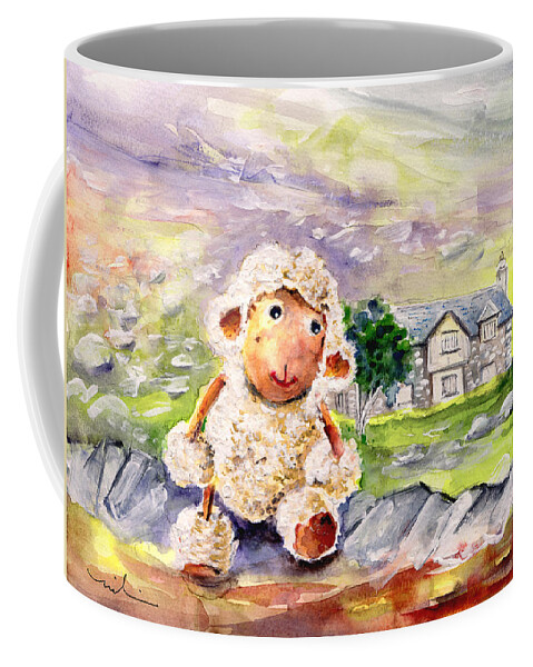 Animals Coffee Mug featuring the painting Mary The Scottish Sheep by Miki De Goodaboom