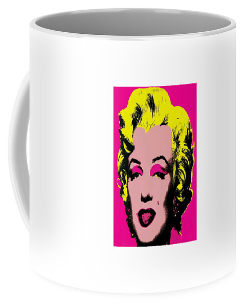 #marylinmonroeart #artmarylinmonroe #marylinmonroe #marylinmonroecanvas #marylinmonroeacessories #diva Coffee Mug featuring the photograph Marylin Monroe pink by Tania Oliver