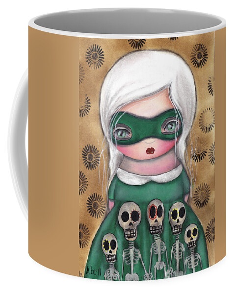 Halloween Coffee Mug featuring the painting Mascara by Abril Andrade