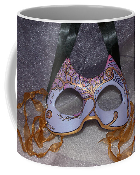Mask Coffee Mug featuring the sculpture Mask 2 by Judy Henninger