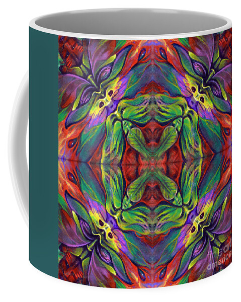 Rorshach Coffee Mug featuring the painting Masqparade Tapestry 7C by Ricardo Chavez-Mendez