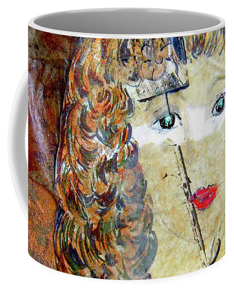 Masquerade Coffee Mug featuring the mixed media Masquerade Beauty by Michele Avanti