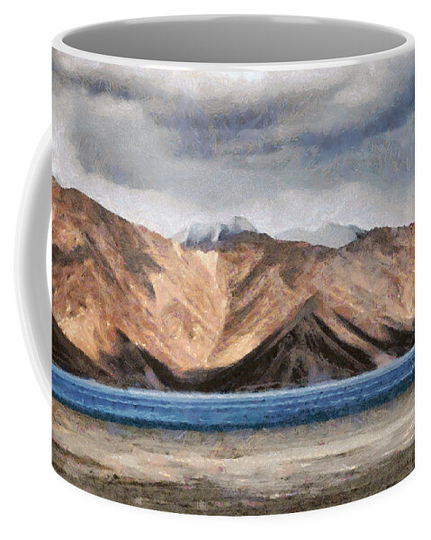 Lake Coffee Mug featuring the photograph Massive mountains and a beautiful lake by Ashish Agarwal