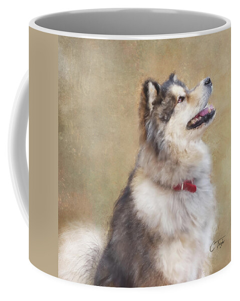 Dogs Coffee Mug featuring the painting Master of the Domain II by Colleen Taylor