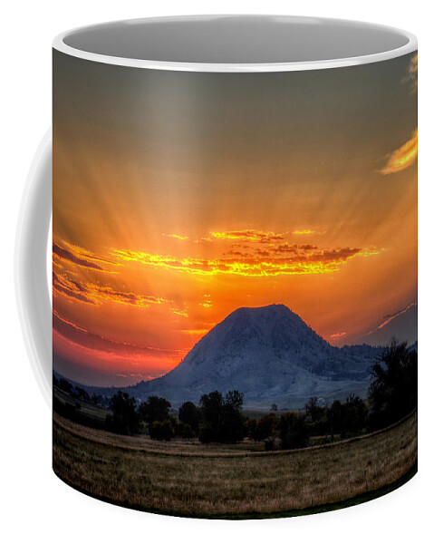 Landscape Coffee Mug featuring the photograph Mato Paha, the Sacred Mountain by Fiskr Larsen