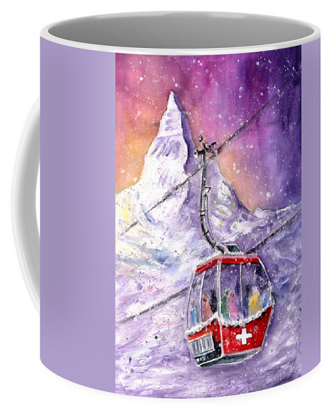 Travel Coffee Mug featuring the painting Matterhorn Authentic by Miki De Goodaboom