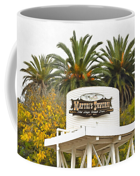 Water Tower Coffee Mug featuring the photograph Matties Tavern Los Olivos California by Floyd Snyder