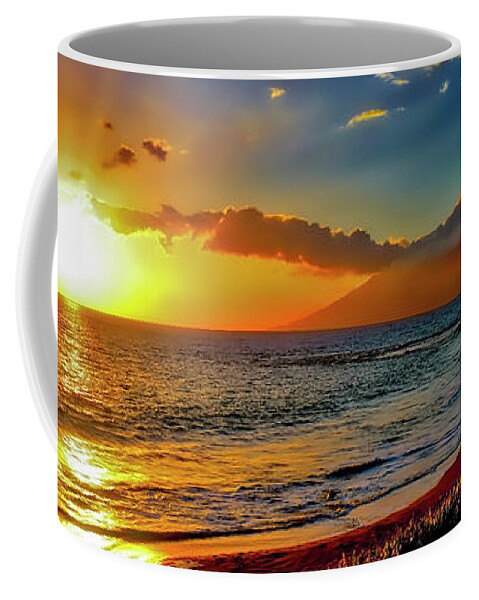 Maui Coffee Mug featuring the photograph Maui wedding beach sunset by Tom Jelen