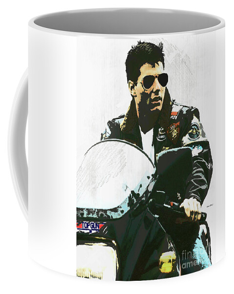 Tom Cruise printed blue porcelain mug