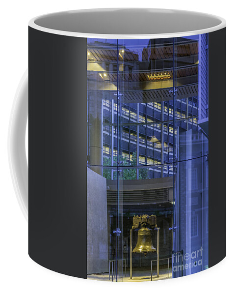 The Liberty Bell Center Coffee Mug featuring the photograph May Freedom Ring by David Zanzinger