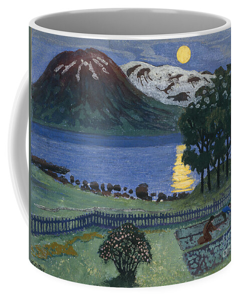 Nikolai Astrup Coffee Mug featuring the painting May moon, 1908 by Nikolai Astrup