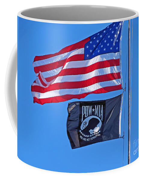 Flags Coffee Mug featuring the photograph May We Always Remember by Kay Novy