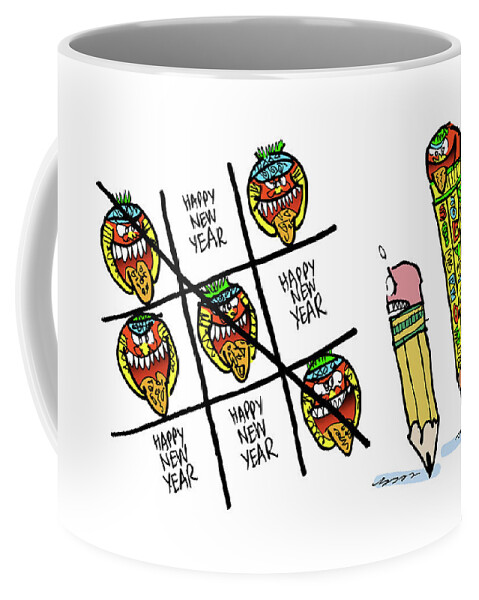 Mayan Coffee Mug featuring the digital art Mayan Tic Tac Toe by Mark Armstrong
