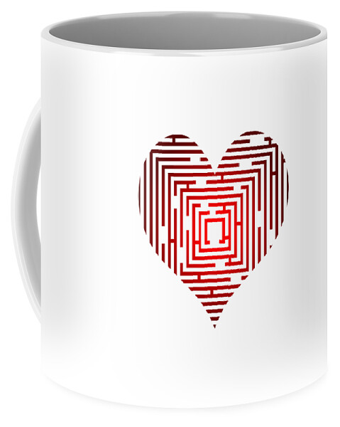 Heart Coffee Mug featuring the digital art Maze in the heart by Michal Boubin