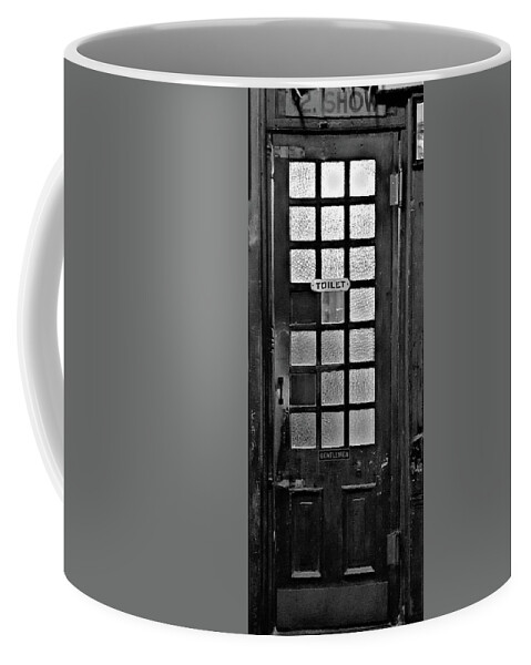Architecture Coffee Mug featuring the photograph Mc Sorelys Old Ale House Toilet B W by Rob Hans