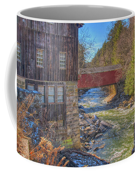 Mcconnells Mill Winter Coffee Mug featuring the digital art McConnells Mill Winter by Randy Steele