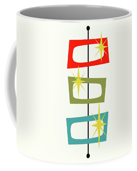 Mid Century Modern Coffee Mug featuring the digital art MCM Shapes 3 by Donna Mibus