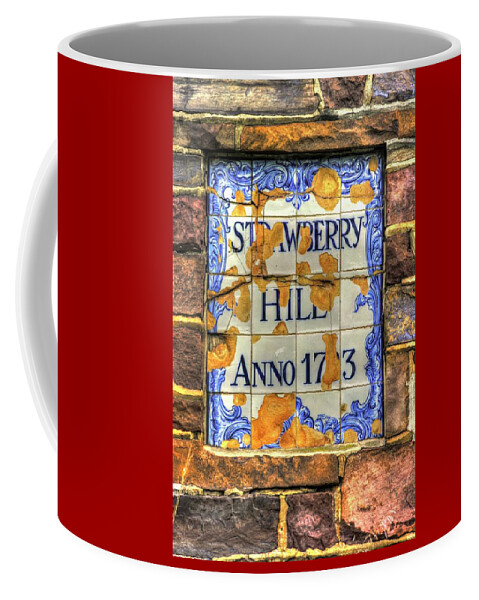 Strawberry Hill Coffee Mug featuring the photograph MD Country Roads - Date Stone at Entrance to Strawberry Hill - Near Creagerstown, Frederick County by Michael Mazaika