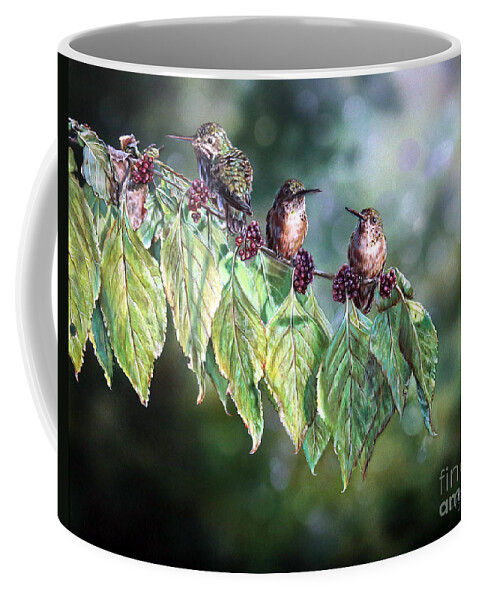 Hummingbird Coffee Mug featuring the painting Meadow by Lachri