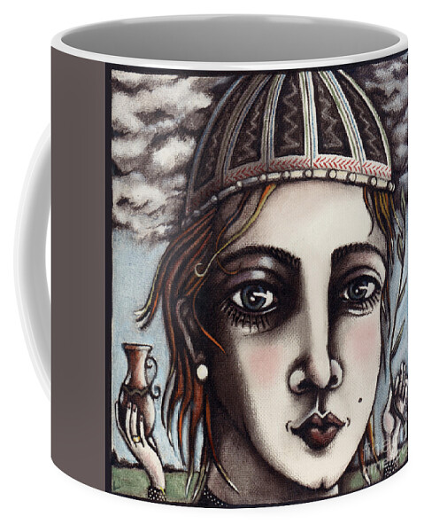 Quirky Coffee Mug featuring the painting Medieval Herbalist by Valerie White