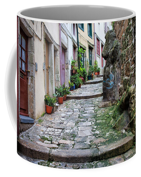 Porto Coffee Mug featuring the photograph Medieval Narrow Alley in the Old Town of Porto by Artur Bogacki