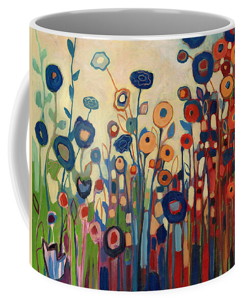 Abstract Coffee Mug featuring the painting Meet Me in My Garden Dreams by Jennifer Lommers