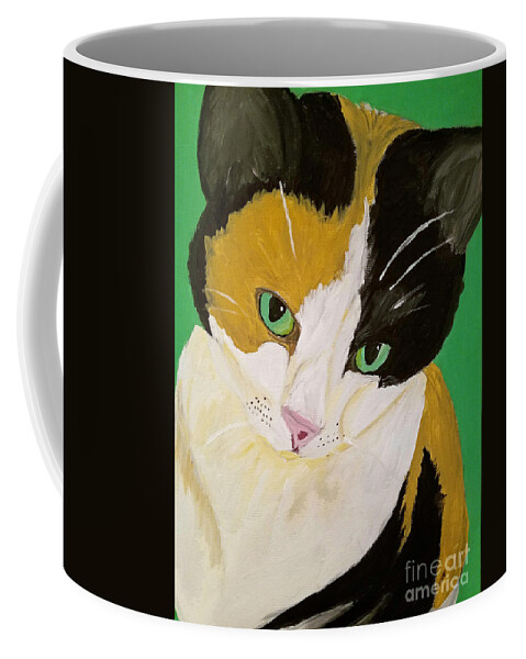 Pet Portrait Coffee Mug featuring the painting Megans_Kitty_DWP_2016 by Ania M Milo