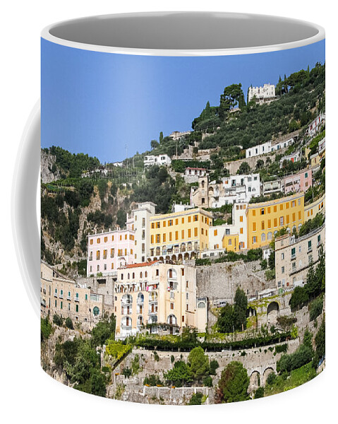 Almafi Coast Coffee Mug featuring the photograph Mellow Yellow Buildings by Allan Levin