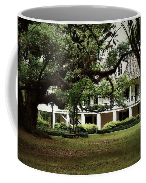 Melrose Plantation Coffee Mug featuring the photograph Melrose Plantation - Natchitoches Louisiana by Nadalyn Larsen