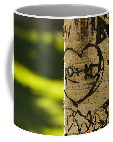 Carvings Coffee Mug featuring the photograph Memories in the Aspen Tree by James BO Insogna