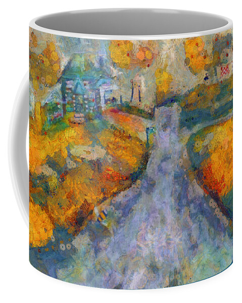 Home Coffee Mug featuring the painting Memories of Home in Autumn by Claire Bull