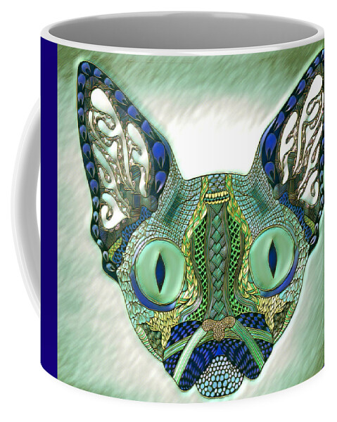  Coffee Mug featuring the digital art Meow Cat by Artful Oasis