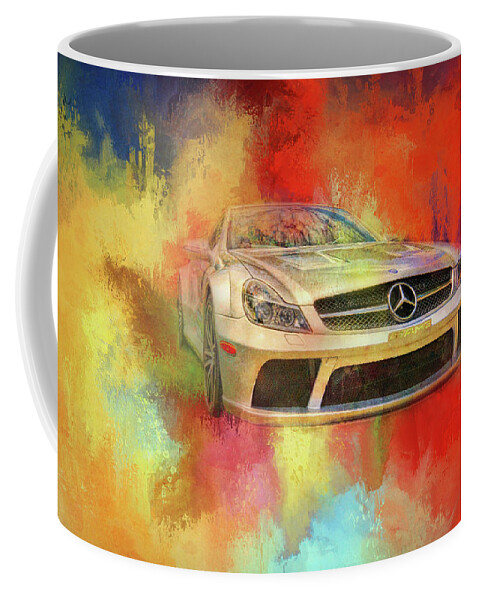 Auto Coffee Mug featuring the painting Merc Hot Rod by Ches Black