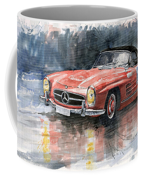 Auto Coffee Mug featuring the painting Mercedes Benz 300SL by Yuriy Shevchuk