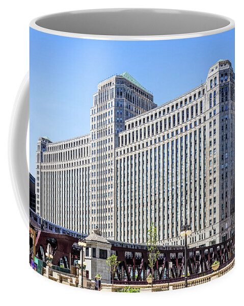 Art Coffee Mug featuring the photograph Merchandise Mart Overlooking the L by David Levin