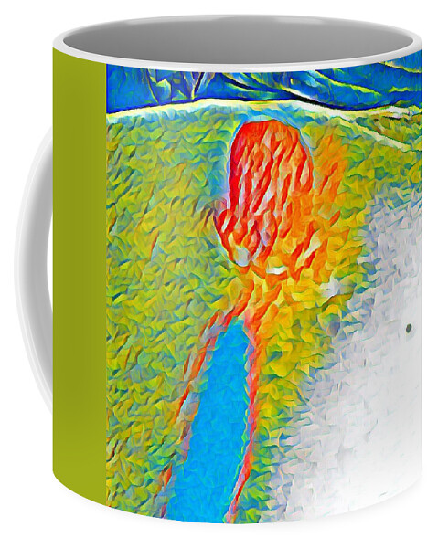 Mermaid Coffee Mug featuring the digital art Mermaid Dives In by Gina Callaghan