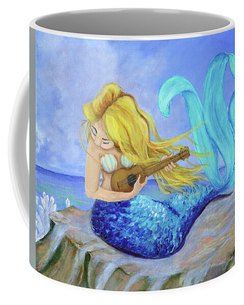 Mermaid Coffee Mug featuring the painting Mermaid Song by Donna Tucker