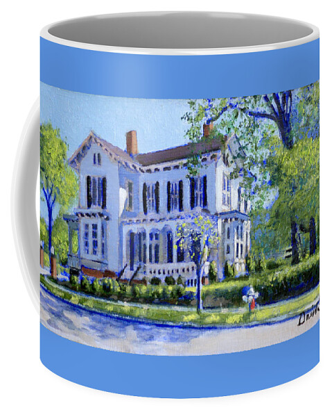 Historic Raleigh Home Coffee Mug featuring the painting Merrimon Wynn House by David Zimmerman