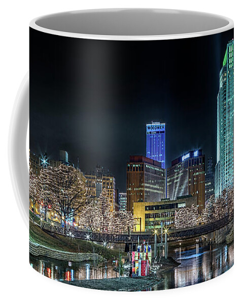Omaha Coffee Mug featuring the photograph Merry Christmas Omaha by Susan Rissi Tregoning