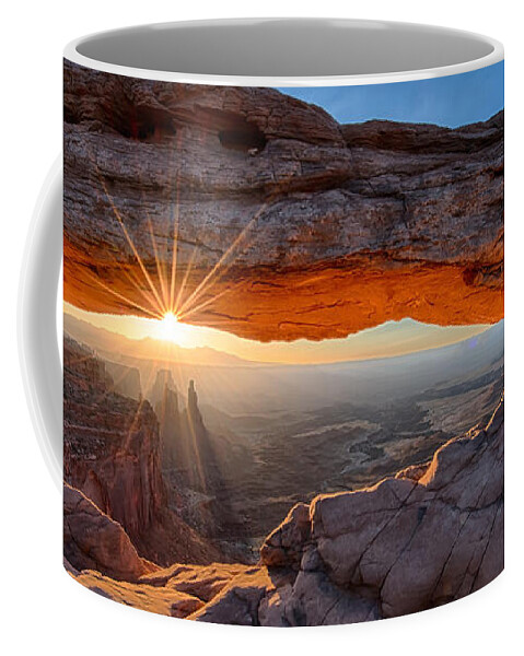 Canyonlands Coffee Mug featuring the photograph The Sunrise View Through the Mesa Arch by OLena Art
