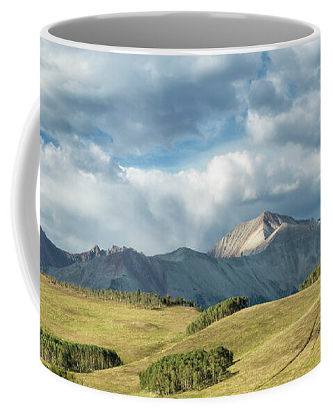 Mesa Coffee Mug featuring the photograph Mesa Hills and Mountains by Denise Bush