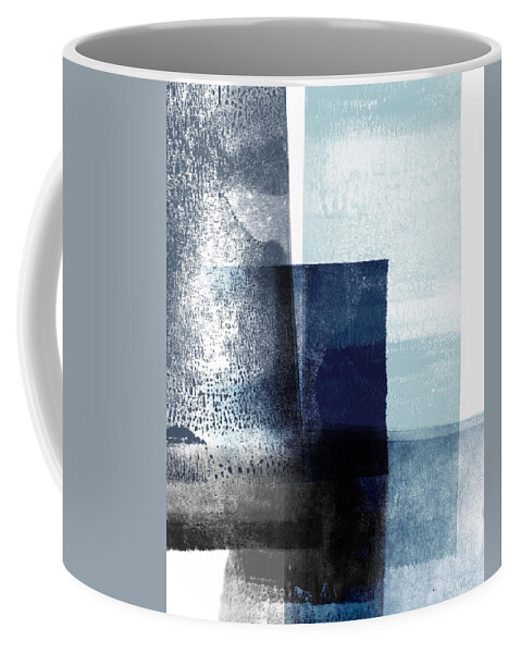 Blue Coffee Mug featuring the mixed media Mestro 4- Abstract Art by Linda Woods by Linda Woods