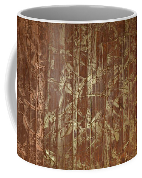Bamboo Coffee Mug featuring the painting Metallic Bamboo by Linda Bailey