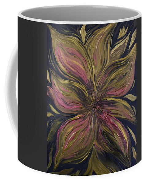 Metallic Coffee Mug featuring the painting Metallic Flower by Michelle Pier